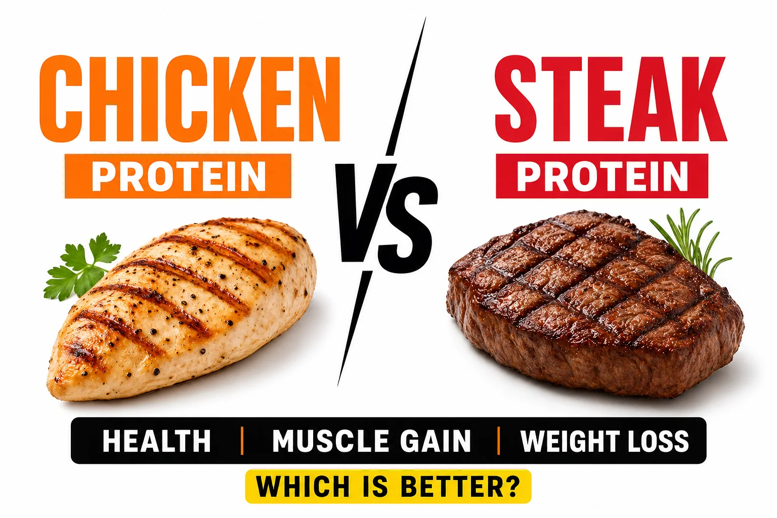 chicken vs steak protein