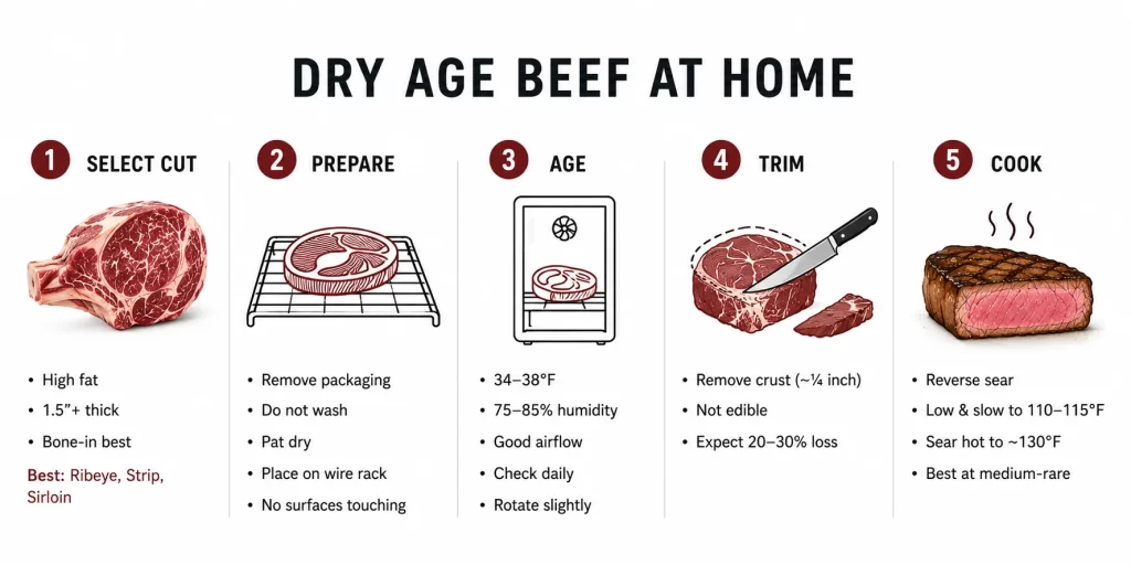steps for dry ageing beef at home 